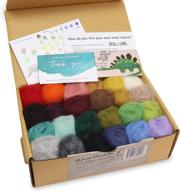 🧶 woolbuddy needle felting wool roving: high-quality felting wool with color mixing instruction - perfect for arts & crafts and beginner-friendly projects (eco wool kit) logo