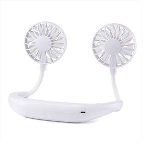 img 4 attached to 🌬️ Stay Cool On-the-Go: Rechargeable Hand-Free Mini Portable Fan - Long Battery Life, Powerful Airflow, 3 Speeds - Perfect for Travel, Camping, Office (White)