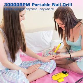 img 1 attached to 💅 YaFex Nail Drill Electric Nail File - Professional 30000RPM Drill for Acrylic Nails | Portable, Cordless Machine for Home and Salon Use