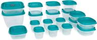 🍱 easy find vented lids food storage containers set - 19-piece reusable stackable meal prep containers with teal color логотип