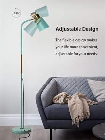 img 2 attached to 🌿 Rustic Farmhouse Floor Lamp: Industrial Style Adjustable Lighting for Living Rooms, Bedrooms & Home Décor - Green