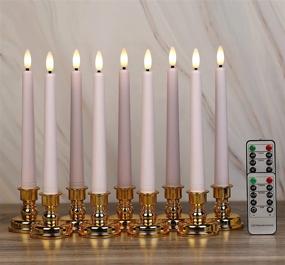 img 4 attached to 🕯️ OWLBAY 9 Pack 3D Wick Flameless Window Candles with Remote and Timer - Battery Operated Flickering LED Taper Candles with Holders and Suction Cups - Perfect for Tabletop, Wedding, Party Decor