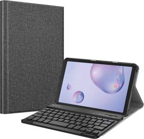 img 4 attached to Fintie Keyboard Case for Samsung Galaxy Tab A 8.4 2020: Slim Shell Lightweight Stand Cover with Bluetooth Keyboard - Gray