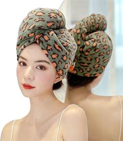 img 1 attached to Leopard Microfiber Absorbent Turban D Light