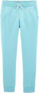 👖 comfortable and stylish: osh kosh girls' fleece jogger pants logo