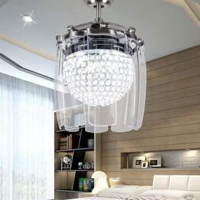 img 3 attached to 💡 Modern Crystal Ceiling Fan: 42" Remote Dimmable LED Chandelier with Retractable Blades - Perfect Lighting for Bedroom, Living Room, Dining Room