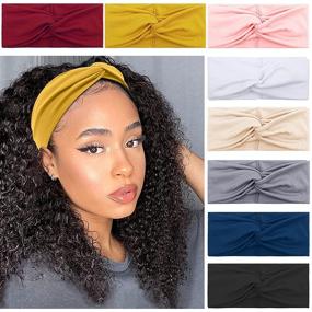 img 4 attached to 👩 AKTVSHOW Women's Headbands Headwraps for Black Women - Twisted Wide Turban Non Slip, Soft Elastic Hair Bands for Teen Girls - Cute Fashion Hair Accessories for Short & Long Hair