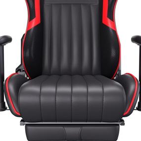 img 3 attached to 🔴 AutoFull Racing Style Gaming Chair: Ergonomic High Back with Height Adjustment, Footrest, Headrest, and Lumbar Support – Red