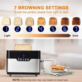 img 2 attached to Stainless Steel 2 Slice Bagel Bread Toaster with Extra Wide Slots - Secura, featuring Defrost, Reheat, Auto Shut Off Functions and Removable Crumb Tray