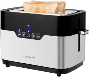 img 4 attached to Stainless Steel 2 Slice Bagel Bread Toaster with Extra Wide Slots - Secura, featuring Defrost, Reheat, Auto Shut Off Functions and Removable Crumb Tray