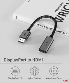 img 1 attached to 🔌 Адаптер DisplayPort в HDMI 4К UHD - конвертер uni DP в HDMI | Совместим с Lenovo, HP, DELL, GPU, AMD, NVIDIA и другими.