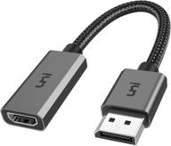 🔌 адаптер displayport в hdmi 4к uhd - конвертер uni dp в hdmi | совместим с lenovo, hp, dell, gpu, amd, nvidia и другими. логотип