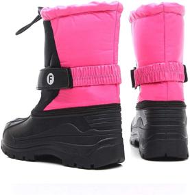 img 2 attached to Премиум зимние сапоги для малышей: Водонепроницаемая зимняя обувь с подкладкой из искусственного меха и высокой износостойкостью на свежем воздухе в ярко-розовом цвете (размер 10)