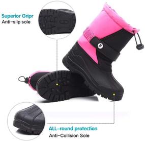 img 3 attached to Премиум зимние сапоги для малышей: Водонепроницаемая зимняя обувь с подкладкой из искусственного меха и высокой износостойкостью на свежем воздухе в ярко-розовом цвете (размер 10)