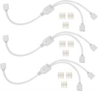 led strip splitter connector 4 pins 1 to 2 y- splitter cables for 5050 3528 rgb led light strip with 9 male 4-pin plugs (3-pack) logo