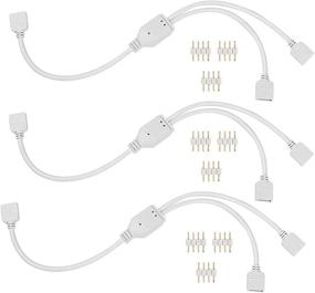 img 4 attached to LED Strip Splitter Connector 4 Pins 1 To 2 Y- Splitter Cables For 5050 3528 RGB LED Light Strip With 9 Male 4-Pin Plugs (3-Pack)