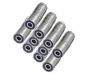 img 1 attached to VXB Brand Pack of 100 608-2RS Skateboard/Inline Skate/Rollerblade/Hockey Ball Bearings - High-Quality 8mm x 22mm x 7mm