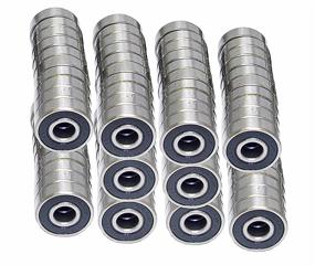 img 2 attached to VXB Brand Pack of 100 608-2RS Skateboard/Inline Skate/Rollerblade/Hockey Ball Bearings - High-Quality 8mm x 22mm x 7mm