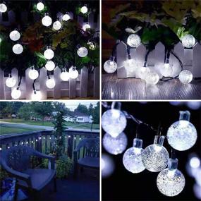 img 1 attached to 🌼 Outdoor Garden Decoration: Waterproof Crystal Ball String Lights with 30 LED Bulbs, 20ft Solar Powered String Lights - Ideal for Xmas and Outdoor Decor