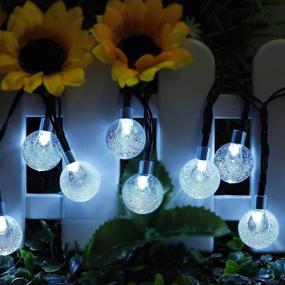 img 2 attached to 🌼 Outdoor Garden Decoration: Waterproof Crystal Ball String Lights with 30 LED Bulbs, 20ft Solar Powered String Lights - Ideal for Xmas and Outdoor Decor