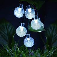 🌼 outdoor garden decoration: waterproof crystal ball string lights with 30 led bulbs, 20ft solar powered string lights - ideal for xmas and outdoor decor logo