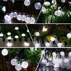 img 3 attached to 🌼 Outdoor Garden Decoration: Waterproof Crystal Ball String Lights with 30 LED Bulbs, 20ft Solar Powered String Lights - Ideal for Xmas and Outdoor Decor