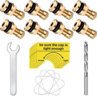 🔥 19 pack yellow gas can vent caps + 8 replacement fuel tank vent plugs – metal gas jug vents with drill, wire, wrench, and warning stickers. logo