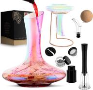 🍷 9-piece wine decanter gift set: iridescent wine decanter, colorful wine carafe, lead-free crystal glass red wine aerator container, and wine accessories логотип