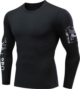 img 3 attached to PEPEPEACOCK Compression Sleeve Shirts Pocket Sports & Fitness and Other Sports