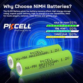 img 2 attached to 🔋 PKCELL Rechargeable AA Batteries (6-Count): NiMH Double A 1000mAh 1.2V Battery