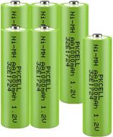 🔋 pkcell rechargeable aa batteries (6-count): nimh double a 1000mah 1.2v battery logo