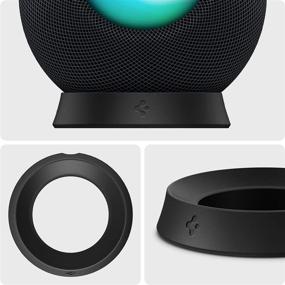 img 2 attached to 🔈 Spigen Silicone Fit: Черный стенд и держатель для динамика HomePod Mini