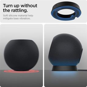 img 1 attached to 🔈 Spigen Silicone Fit: Черный стенд и держатель для динамика HomePod Mini