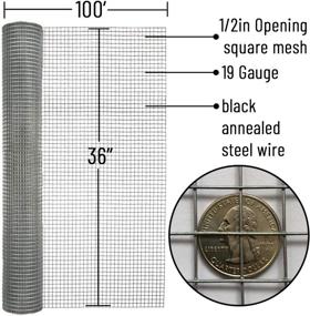 img 3 attached to 🐔 Nueve Deer 1/2 Inch 19 Gauge Hardware Cloth 36''x100', Galvanized Wire Mesh Roll for Chicken Wire Fencing, Garden Plant Supports, Tree Guards, Soil Sifter