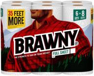 🧻 бумажные полотенца brawny, 6 больших рулонов, полный лист, эквивалентно 8 обычным рулонам логотип