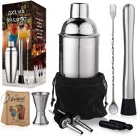 🍸 aozita 24 oz cocktail shaker set: stainless steel bartender kit with mixing spoon, muddler, jigger, pourers, and more - complete professional bar tools logo