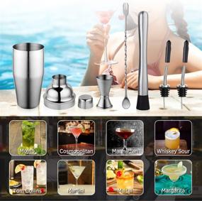 img 1 attached to 🍸 Aozita 24 oz Cocktail Shaker Set: Stainless Steel Bartender Kit with Mixing Spoon, Muddler, Jigger, Pourers, and more - Complete Professional Bar Tools