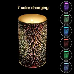 img 3 attached to 🕯️ Color-Changing Timer Flameless LED Candle for Halloween and Christmas | 3"x 6" | Mercury Glass