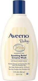 img 3 attached to 🧴 Aveeno Baby Soothing Hydration Creamy Body Wash with Natural Oatmeal, Baby Bath Wash for Dry &amp; Sensitive Skin, Hypoallergenic, Fragrance-Free, Paraben-Free Formula, Tear-Free, 12 fl. oz (Pack of 2)