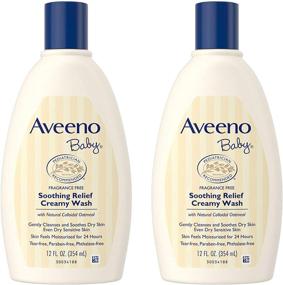 img 4 attached to 🧴 Aveeno Baby Soothing Hydration Creamy Body Wash with Natural Oatmeal, Baby Bath Wash for Dry &amp; Sensitive Skin, Hypoallergenic, Fragrance-Free, Paraben-Free Formula, Tear-Free, 12 fl. oz (Pack of 2)