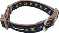 🏴 nylon adjustable dog collar with nautical skull and crossbones jolly pawger pirate theme логотип
