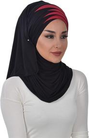 img 1 attached to 🧕 Cotton Jersey Shawl for Women: Instant Modesty Turban Cap & Head Wrap