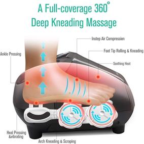 img 3 attached to 👣 Nekteck Foot Massager Machine with Heat, Air Compression, Deep Rolling Kneading Therapy - Enhance Blood Circulation, Alleviate Foot Pain from Plantar Fasciitis - Ideal for Home, Office Use and Gifting