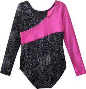 img 3 attached to Sparkling Stars Black Blue Long Sleeve Leotards: Perfect Girls Gymnastics, Ballet, and Dance Outfit