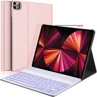 💫 rose gold keyboard case for ipad pro 12.9 2021/2020/2018 - backlit detachable slim folio cover with pencil charging - 5th gen, 4th gen, 3rd gen logo