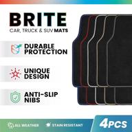 bright mats colorful outline design auto carpet floor mats for car truck van suv - front & rear combo set of 4 pieces logo