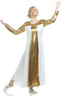 danzcue metallic long sleeve color block womens praise dance dress logo
