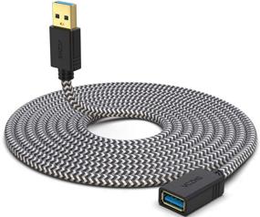 img 4 attached to 🔌 20ft USB 3.0 Extension Cable by VCZHS - A-Male to A-Female, Braided, Durable - Ideal for USB Flash Drive, Card Reader, Hard Drive, Keyboard, Mouse, Playstation, Xbox, Printer, Camera