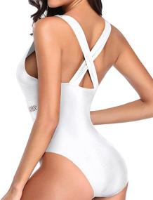 img 1 attached to Tempt Me Women's Plunge V Neck Monokini Swimsuit - Sexy Hollow Out Bathing Suit for Unforgettable Beach Style