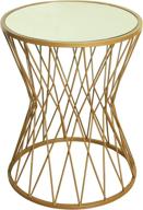 🌟 stylish and glamorous homepop hourglass metal accent table with mirror top in gold logo